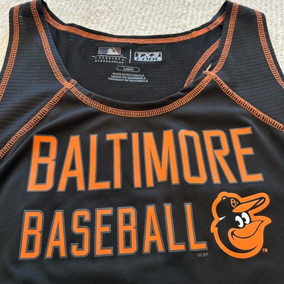 MLB Baltimore Orioles Black and Orange Ladies Tank Top -Sz Large TX3 Cool - Picture 5 of 7